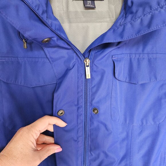 LANDS' END Blue Hooded Windbreaker / Raincoat Jacket, Size XS (2-4) - Picture 10 of 16